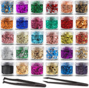 Gold Flakes for Resin - 30 Metallic Colors, Craft Foil with Tweezers for Resin Art, Nail Art, Jewelry & Candle Making — 1