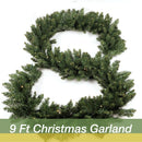 HomeKaren Christmas Garland 9ft with 50 Led, 320 Tips Prelit Fraser Fir Xmas Garland with 50 LED Lights, Lush and Classics Green Style for Indoor Outdoor Home Decoration — 2