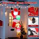 6FT Hanging Christmas Inflatables Outdoor, Climbing Santa with Dog Blow Up Roof Decor, Funny Built-in LED Lights Xmas Inflatable for Eaves Garden Yard Holiday Decorations — 5