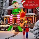 8 FT Christmas Inflatable Outdoor Decorations, Sitting Elf Holding Gift Bag Blow Up Christmas Decorations with Built-in LED Lights for Holiday Party Lawn Garden Yard Outdoor Xmas Decorations — 6