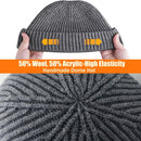 50% Wool Knit Short Fisherman Beanie for Men Women Warm Winter Hat — 6