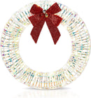 Karl home 24 in Pre-Lit Outdoor Christmas Wreath, 84 LED Lights, White/Red — 1