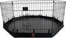 PJYuCien Puppy Playpen with Bottom Pad and Door, 8 Panels 24" H, Black — 1