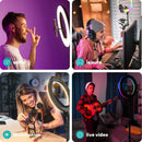Weilisi 10" Ring Light with Stand 72'' Tall & Phone Holder,38 Color Modes Selfie Light with Tripod Stand,Stepless Dimmable/Speed LED Ring Light for iPhone & Android,YouTube, Makeup,TIK Tok photo 6