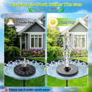 SZMP Solar Fountain 2026 Upgrade, Solar-Powered Bird Bath Fountain with 4 Fixed Rods & 7 Nozzles for Garden, Pond, Pool, and Patio – No Battery Required, Attracts Hummingbirds & Wildlife | Black — 3