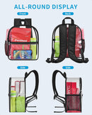 Paxiland Clear Backpack Stadium Approved, 12x10.5x6 Inches Clear School Bag | Black-standard — 6