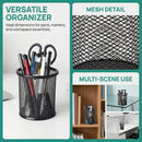 Nicunom 12 Pack Metal Pen Holder Wire Mesh Pen Cup Pencil Holder Pencil Cup for Desk Office Pen Organizer, Black — 4