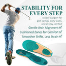 GED Golf Shoe Insoles for Men & Women, Arch Support & Shock Absorption — 2