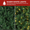 Hykolity 6 ft Christmas Tree with 1,032 Branch Tips, 250 Warm White Led Lights, Hinged Design and Sturdy Metal Stand — 6