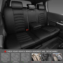 CAR PASS Leather Back Seat Cover, Universal Waterproof Bench Rear Seat Cover Zipper Split Rear Bench Protector Fit 95% Automotive Interior Covers for Cars Sedans SUVs (Rear,All Black) — 5