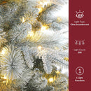 SHareconn Prelit Artificial White Flocked Christmas Tree 7FT & Warm Lights — 3