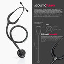 MDF Instruments, Acoustica Lightweight Stethoscope for Doctors, Nurses, Students, Home Health Use, Dual Head, Black Tube, Black Chestpiece-Headset, MDF747XPBO — 6