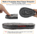 riemot Women’s Sheepskin Wool Insoles,100% Australian Wool Fleece Upper,15mm Thick Warm Winter Boot Inserts, Cozy Replacement Insoles for Snow Boots, Slippers & Roomy Shoes Grey EU40/US9 - Gray — 3