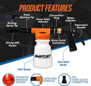 SwiftJet Car Wash Foam Gun + Microfiber Wash Mitt - Foam Cannon Works with Any Soap - Garden Hose Car Foam Sprayer - Car Wash Kit - Car Accessories Foam Blaster (Orange Foam Gun with Mitt) — 4