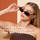 DANAMY Sunglasses Womens Retro Oval Sunglasses for Women Men Fashion Small Oval Sun Glasses 90s Vintage Driving Shades | A1 Black+leopard Frame-brown Lens — 3