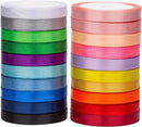 LIUYAXI 3/8 Inch Satin Ribbon Set – 20 Rolls Rainbow Ribbon, 5 Yards Each (Total 100 Yards), Decorative Ribbon for Gift Wrapping, Crafts Hair Bows, Flower Bouquet, Wedding Party Decorat | 2/5"X100Yards — 2
