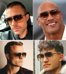 Gtand Oversized Square Aviator Sunglasses For Men Women Gradient Shades | C2 Black Frame/Gradient Brown Lens | 63 Millimeters — 2