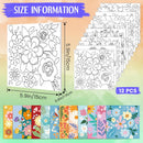 Teling 12 Pcs Pre Drawn Stretched Canvas Kit for Adults Painting Pre Printed Canvas Outline for DIY Painting Party Favor,6 x 6 x 0.6 Inches(Flower) — 2