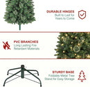 Hykolity 7.5 ft Slim Prelit Christmas Tree with Pine Needle — 8