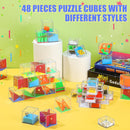 48 Pieces Brain Teaser Puzzle Cubes, Mini Maze Fidget Toys, Cute Style — 4