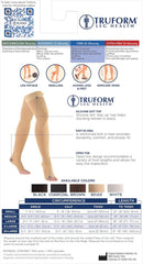 Truform 20-30 mmHg Compression Stockings for Men and Women, Thigh High Length, Dot-Top, Open Toe | White | Large (1 Pair) — 8