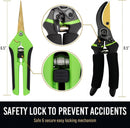 8.5" Professional Bypass Pruning Shears & Gardening Scissors Set - Super Sharp Premium Garden Shears | Pruning Shears For Gardening, Garden Hedge Clippers Handheld Pruners - Garden Scissors | Shears + Scissors — 5