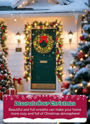 Brightown 24 Inch Pre-Lit Christmas Wreaths for Front Door, 50LED — 2