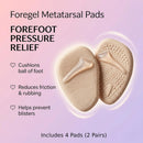Metatarsal Foot Pads for Women - 2 Pairs Ball of Foot Cushions for High Heels, Self-Adhesive Gel Forefoot Inserts, Pain Relief & Blister Prevention, Reusable - Foregel, Clear 4