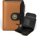 Icycay Cat Small Wallet Women RFID Blocking Bifold Cute Credit Card Holder - Pumpkin Black — 1