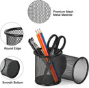 EasyPAG Pencil Holder for Desk, 2 Pack Metal Pen Organizer, Mesh Pencil Cup Organizer for Home, Office, Classroom, School, Black — 2