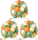 Green and Orange Balloons,50PCS 12 Inch Sage Green and Yellow Balloons with Confetti Latex Balloon for Cutie Baby Shower Fall Party Birthday Party Decorations (Pack of 3) | 50PC (Pack of 3) | Green Orange — 1