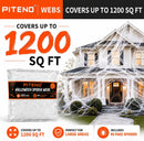 Piteno® 1200 sqft Spider Webs Halloween Decorations with 40 Fake Spiders, Stretchable Halloween Spider Webs for Indoor Outdoor Haunted House Yard Porch Party Decor (White) — 2