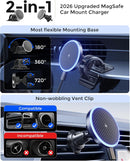 Estbuc 2-in-1 15W Magsafe Car Mount Charger, Magnetic Wireless Car Charger photo 2