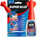Super Glue with Brush & Nozzle Applicator Clear Instant CA Glue All Purpose — 1