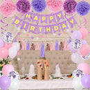 Purple Pink Birthday Party Decorations for Women Girls with Happy Birthday Banner,Hanging Swirls,Tissue Paper Pompoms,Circle Dots Garland,Tassel Garland Purple Balloons — 5