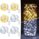 6 Pack Fairy Lights Battery Operated 7ft 20 LED Mini String Lights Twinkle Lights Silver Wire Firefly Starry Lights for Mason Jars Wedding Party Christmas Centerpiece Decor, Warm White & Cool Whtie | [6 Pack] 7 Feet 20 LED | Warm White + Cool White — 1