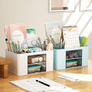 Marbrasse Pen Organizer with 2 Drawer, Multi-Functional Pencil Holder for Desk, Desk Organizers and Accessories with 5 Compartments + Drawer for Office Art Supplies (White) — 5