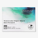 Fuumuui Watercolor Paper Block 11x15 Inch, Smooth Surface 100% Cotton Watercolor Paper, 20 Sheets, 140lb/300gsm, Hot Press, Acid-Free, Art Paper for Painting & Drawing, Wet, Mixed Media | Green Hot Press | 11“×15” — 1