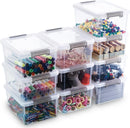 Citylife 10Packs 1.3Qt Small Storage Bins with Lids,Stackable Clear — 1