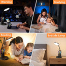 LED Desk Lamp for College Dorm with Pen Phone Holder, Black — 6