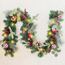 WANNA-CUL Pre-Lit 6ft Red White Christmas Garland with 30 LED Lights — 1