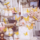 SAOROPEB 3D Butterfly Wall Decor 48 Pcs Gold Butterfly Birthday Decorations | 48 Pcs, Gold — 2