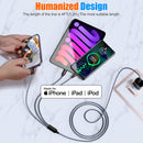 Multi Charging Cable 4ft 3Pack 3 in 1 Charger Cord, Multiple Rapid Cable 4