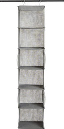 Amazon Basics 6-Tier Hanging Closet Shelf Organizer with Pockets, Clothes Storage for Sweaters and Clothing, 12" W x 9" L x 8.5" H, Grey — 3