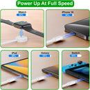 TOP-UP 3 in 2 USB C Cable for Apple Watch Charger (4FT/1.2M) – Fast Multi Charging Travel Cable Compatible with iWatch Ultra 2/SE 2/Series 11–1, iPhone 17/16/15 Series, iPad, AirPods 3
