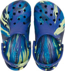 Crocs Kids Classic Watercolor Marbled Clog – Navy/Turbo Teal — 4