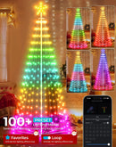 8FT Outdoor Christmas Tree Decorations Smart App Control, DIY Patterns Prelit Multicolor Outdoor Christmas Tree Light Show, Waterproof Magical String Lights with Remote Music Timer for Yard — 3