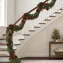 9FT Christmas Cedar Garland with Lights Prelit Pine Garland Christmas Decor — 5
