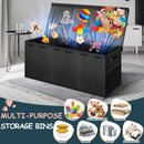 Extra Large Toy Box with Lids, Collapsible Storage Bin, 38"x16"x14",Black — 5