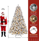 SHareconn 7.5ft Snow Flocked Spruce Pre-lit Artificial Christmas Tree,White — 2